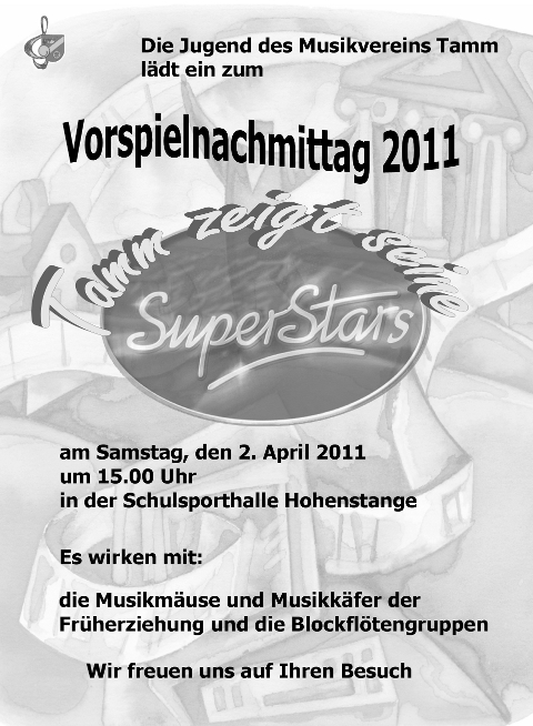 Plakat vom Vorspielnachmittag 2011