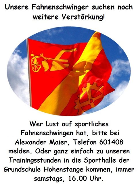 Werbung für die Fahnenschwinger