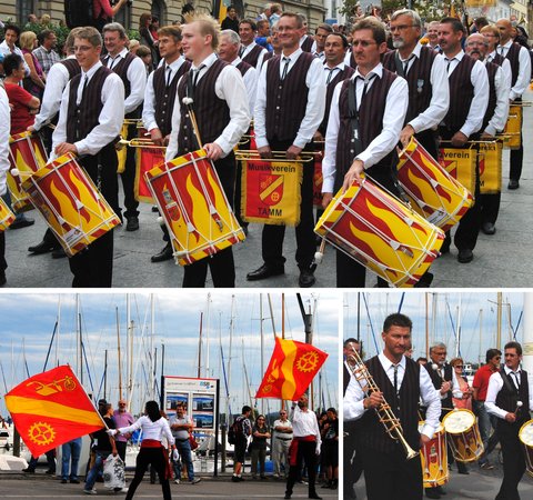 Fanfarenzug am Yachthafen in Konstanz