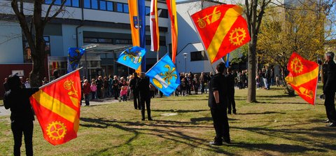 Tammer Fahnenschwinger im Einsatz