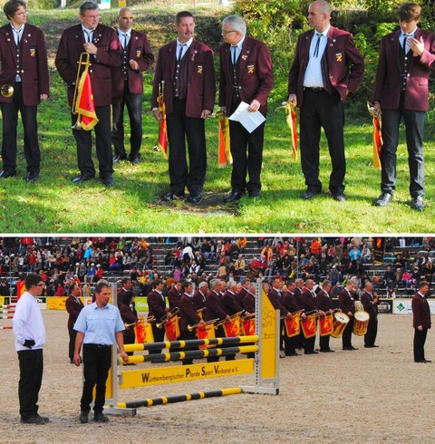 Fanfaren bei der Hengstparade in Marbach