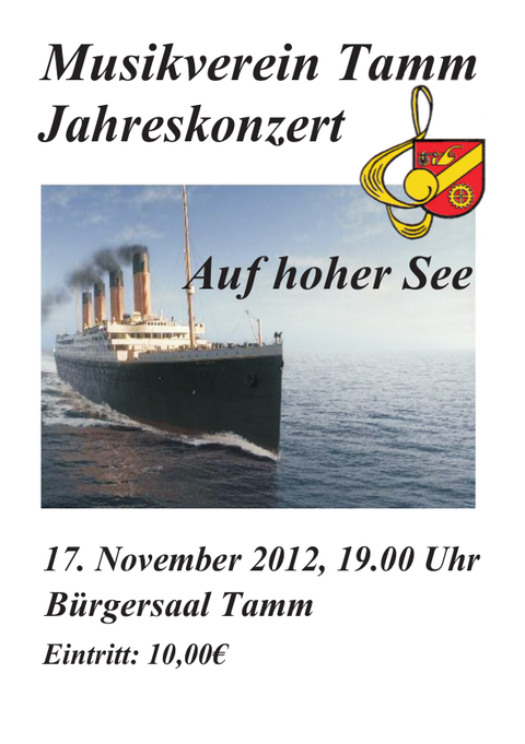 Plakat zum Jahreskonzert am 17.11.2012