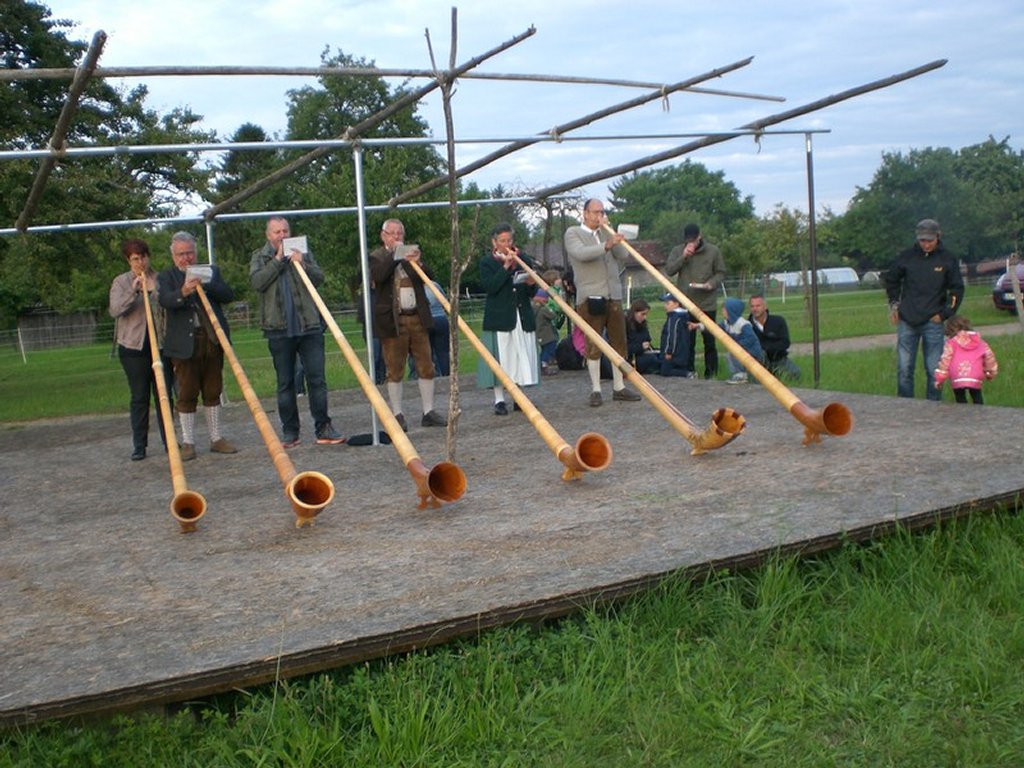 Unsere Alphörner bei der Sonnwendfeier