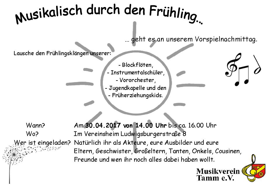 Plakat zum Vorspielnachmittag 2017